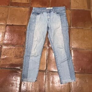 Gap Best Girfriend Raw Hem Two Tone Distressed Jeans Size 29 Women’s